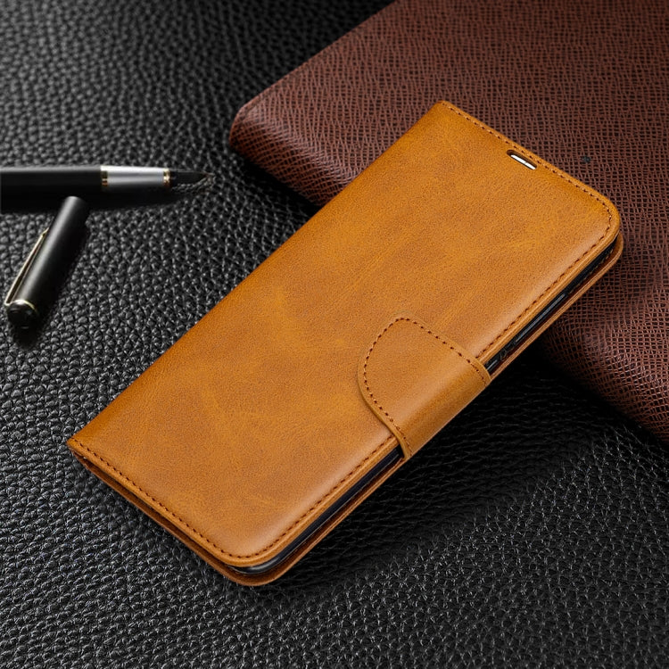 For Xiaomi Redmi Note 9 Retro Lambskin Texture Pure Color Horizontal Flip PU Leather Case with Holder & Card Slots & Wallet & Lanyard