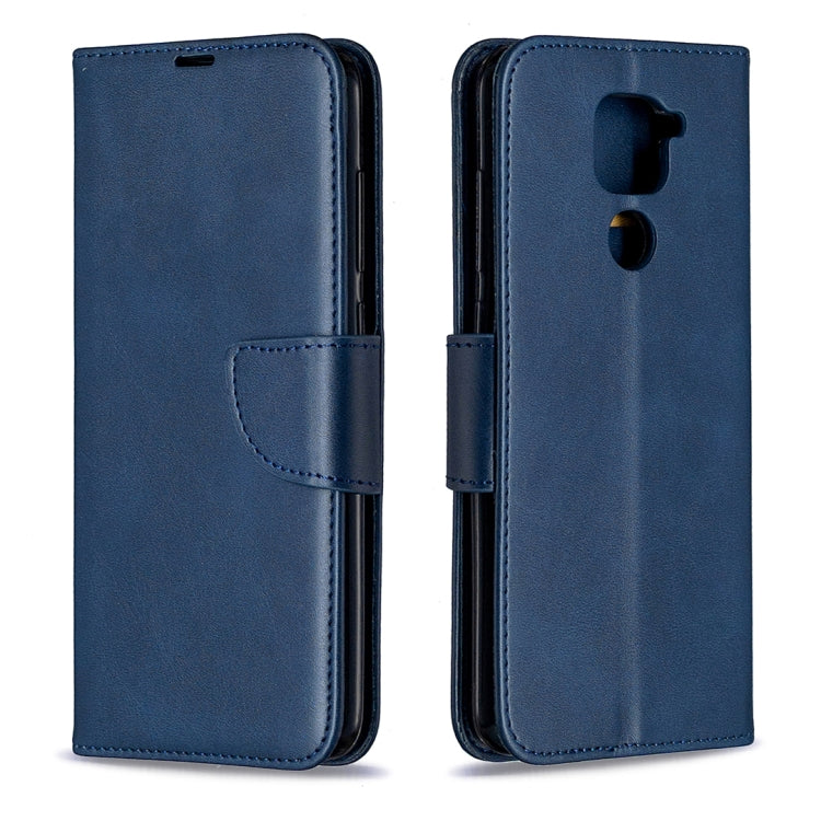 For Xiaomi Redmi Note 9 Retro Lambskin Texture Pure Color Horizontal Flip PU Leather Case with Holder & Card Slots & Wallet & Lanyard