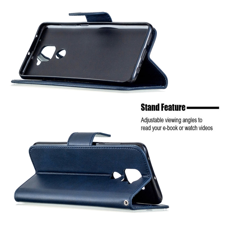 For Xiaomi Redmi Note 9 Retro Lambskin Texture Pure Color Horizontal Flip PU Leather Case with Holder & Card Slots & Wallet & Lanyard