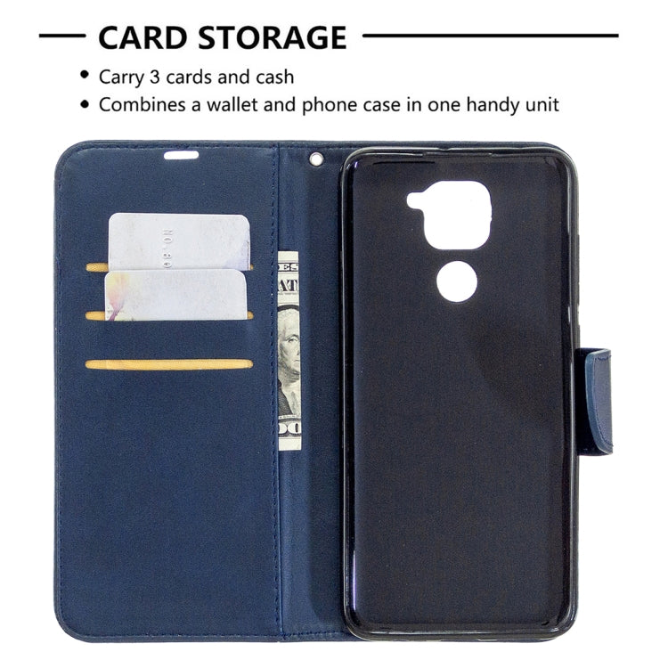 For Xiaomi Redmi Note 9 Retro Lambskin Texture Pure Color Horizontal Flip PU Leather Case with Holder & Card Slots & Wallet & Lanyard