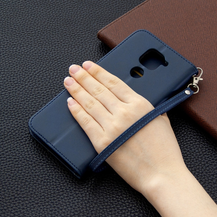 For Xiaomi Redmi Note 9 Retro Lambskin Texture Pure Color Horizontal Flip PU Leather Case with Holder & Card Slots & Wallet & Lanyard