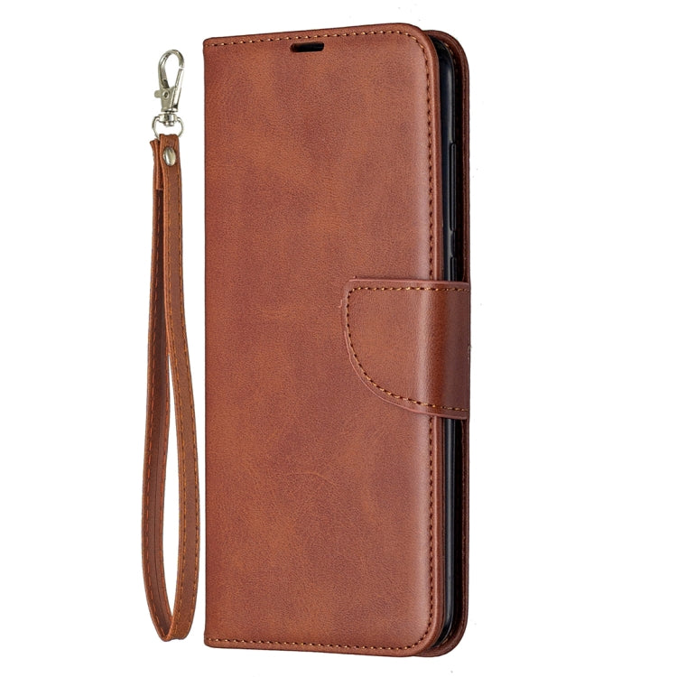 For Xiaomi Redmi Note 9 Retro Lambskin Texture Pure Color Horizontal Flip PU Leather Case with Holder & Card Slots & Wallet & Lanyard