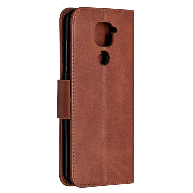 For Xiaomi Redmi Note 9 Retro Lambskin Texture Pure Color Horizontal Flip PU Leather Case with Holder & Card Slots & Wallet & Lanyard