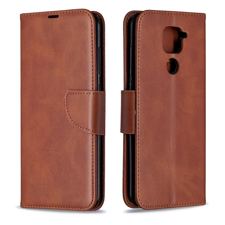 For Xiaomi Redmi Note 9 Retro Lambskin Texture Pure Color Horizontal Flip PU Leather Case with Holder & Card Slots & Wallet & Lanyard