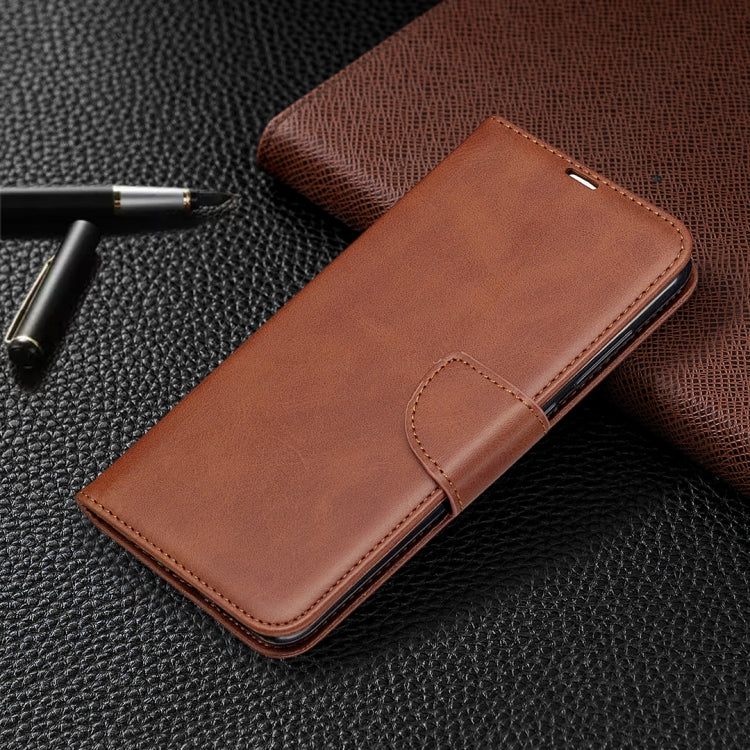 For Xiaomi Redmi Note 9 Retro Lambskin Texture Pure Color Horizontal Flip PU Leather Case with Holder & Card Slots & Wallet & Lanyard