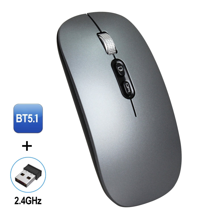 HXSJ M103 1600DPI Dual Mode 2.4GHz + Bluetooth 5.1 Wireless Rechargeable Mouse