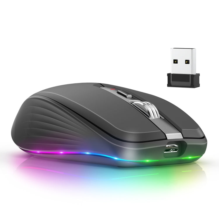 HXSJ M303 2400DPI Dual Mode 2.4GHz + Bluetooth 5.1 Wireless Mouse