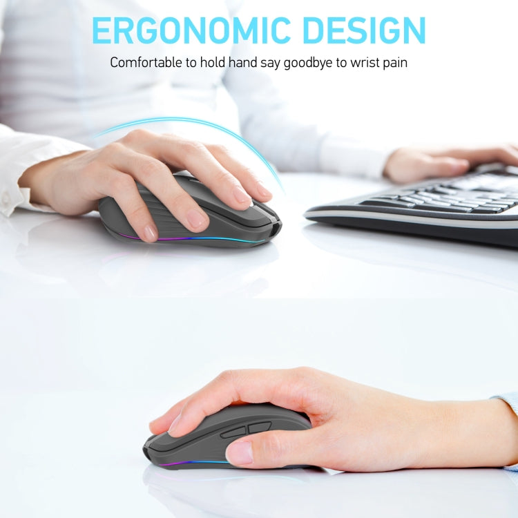 HXSJ M303 2400DPI Dual Mode 2.4GHz + Bluetooth 5.1 Wireless Mouse