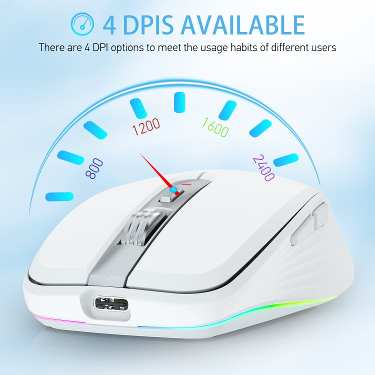 HXSJ M303 2400DPI Dual Mode 2.4GHz + Bluetooth 5.1 Wireless Mouse