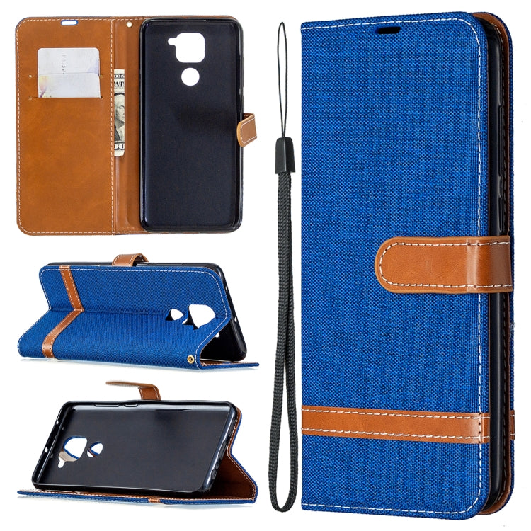 For Xiaomi Redmi Note 9 Denim Texture Horizontal Flip Leather Case with Holder & Card Slots & Wallet & Lanyard