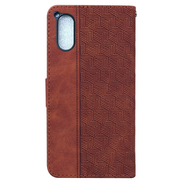 For Sony Xperia 5 V Geometric Embossed Leather Phone Case