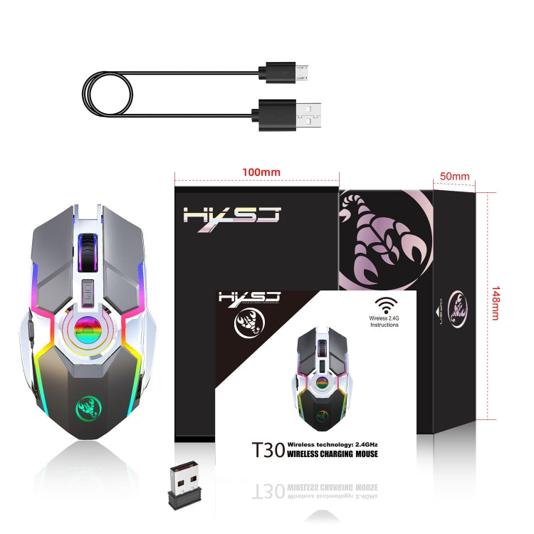 HXSJ T30 2400DPI RGB 2.4GHz Wireless Mouse