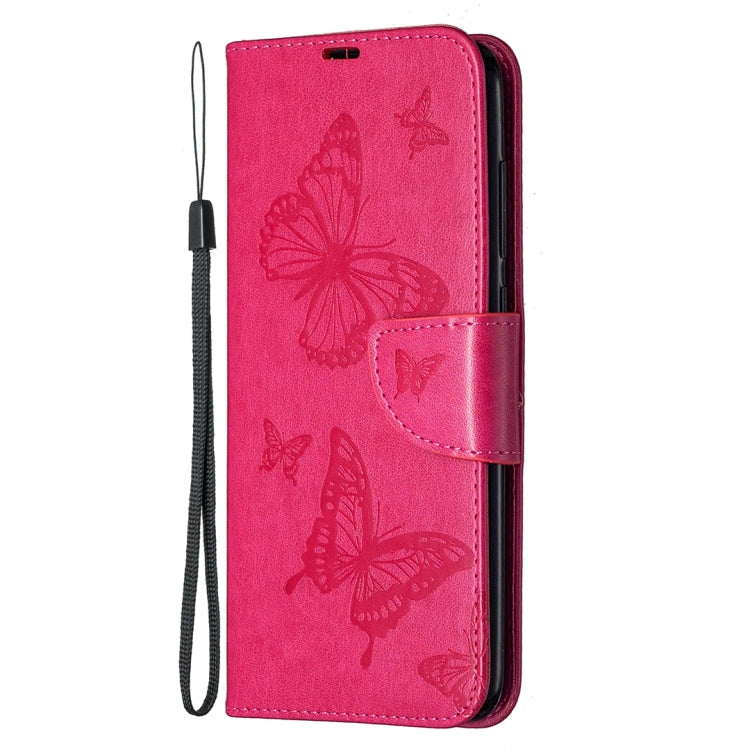 For Xiaomi Redmi Note 9 Two Butterflies Embossing Pattern Horizontal Flip Leather Case with Holder & Card Slot & Wallet & Lanyard