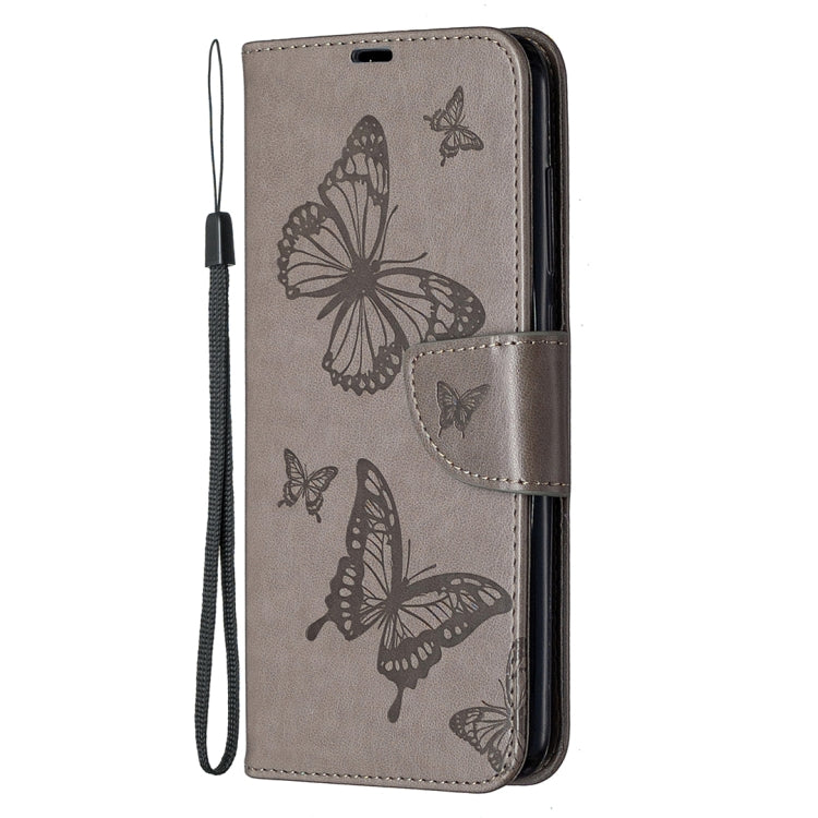For Xiaomi Redmi Note 9 Two Butterflies Embossing Pattern Horizontal Flip Leather Case with Holder & Card Slot & Wallet & Lanyard