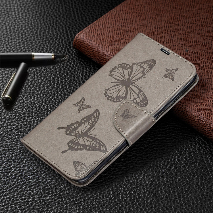 For Xiaomi Redmi Note 9 Two Butterflies Embossing Pattern Horizontal Flip Leather Case with Holder & Card Slot & Wallet & Lanyard