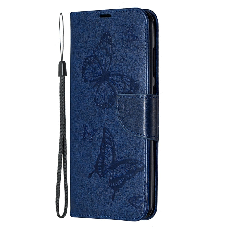 For Xiaomi Redmi Note 9 Two Butterflies Embossing Pattern Horizontal Flip Leather Case with Holder & Card Slot & Wallet & Lanyard