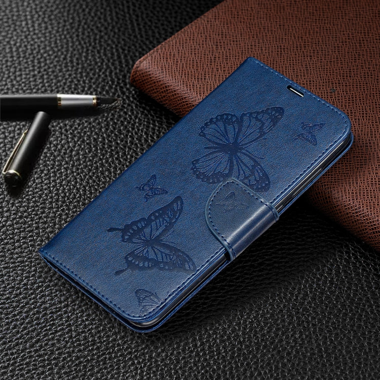 For Xiaomi Redmi Note 9 Two Butterflies Embossing Pattern Horizontal Flip Leather Case with Holder & Card Slot & Wallet & Lanyard