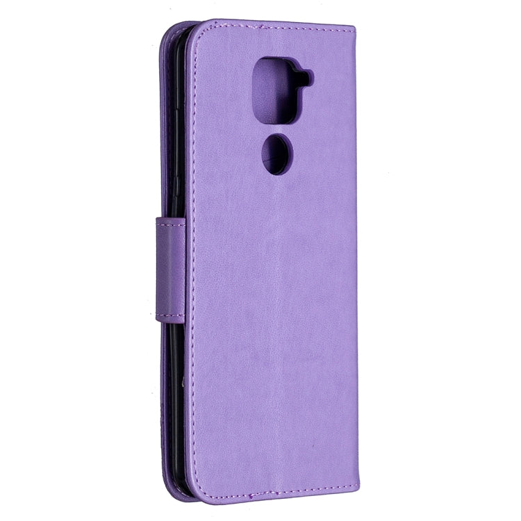 For Xiaomi Redmi Note 9 Two Butterflies Embossing Pattern Horizontal Flip Leather Case with Holder & Card Slot & Wallet & Lanyard