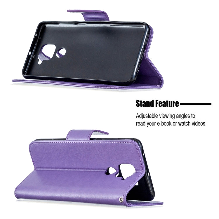 For Xiaomi Redmi Note 9 Two Butterflies Embossing Pattern Horizontal Flip Leather Case with Holder & Card Slot & Wallet & Lanyard