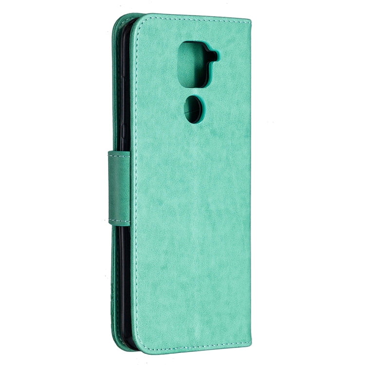 For Xiaomi Redmi Note 9 Two Butterflies Embossing Pattern Horizontal Flip Leather Case with Holder & Card Slot & Wallet & Lanyard