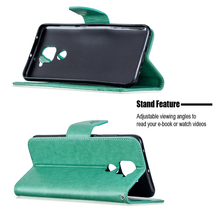 For Xiaomi Redmi Note 9 Two Butterflies Embossing Pattern Horizontal Flip Leather Case with Holder & Card Slot & Wallet & Lanyard