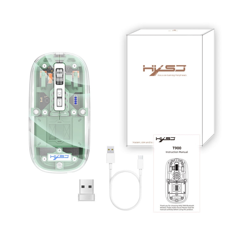 HXSJ T900 Transparent Magnet Three-mode Wireless Gaming Mouse