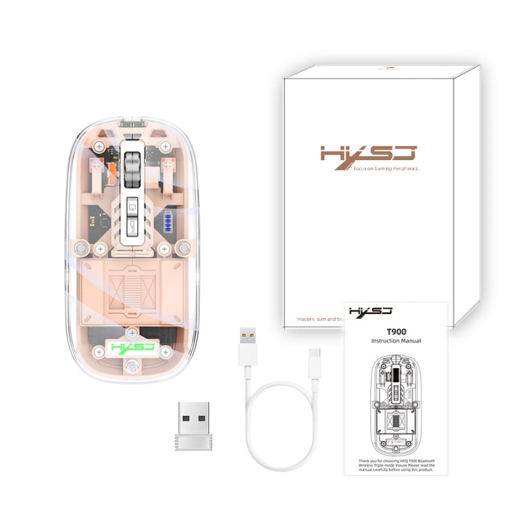 HXSJ T900 Transparent Magnet Three-mode Wireless Gaming Mouse