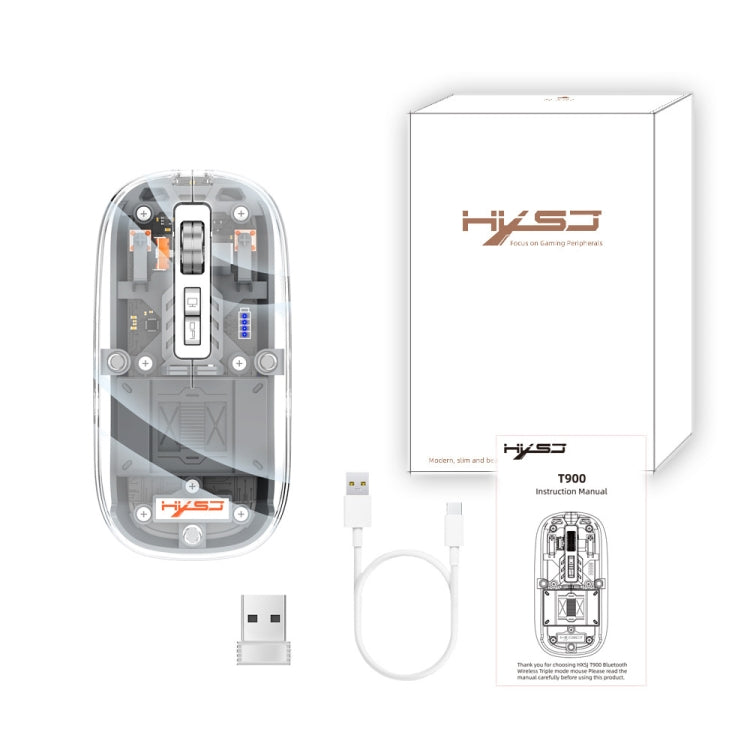 HXSJ T900 Transparent Magnet Three-mode Wireless Gaming Mouse