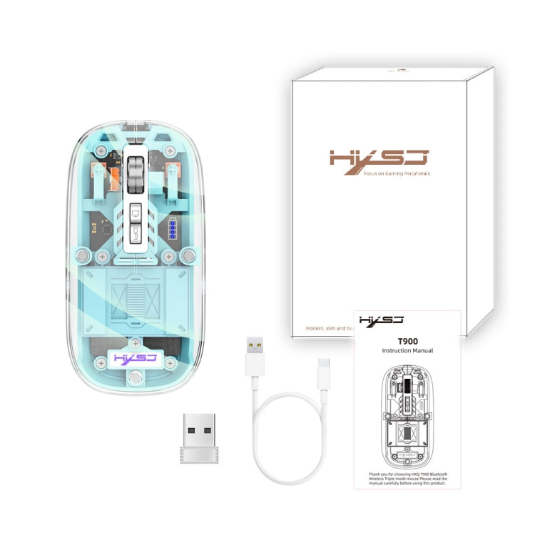 HXSJ T900 Transparent Magnet Three-mode Wireless Gaming Mouse