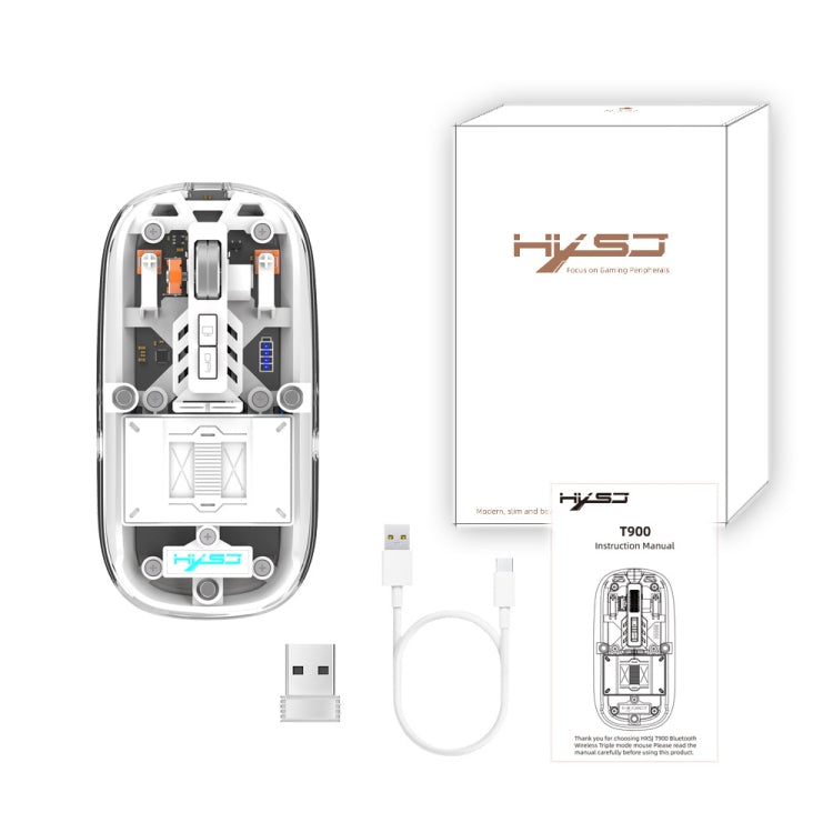 HXSJ T900 Transparent Magnet Three-mode Wireless Gaming Mouse