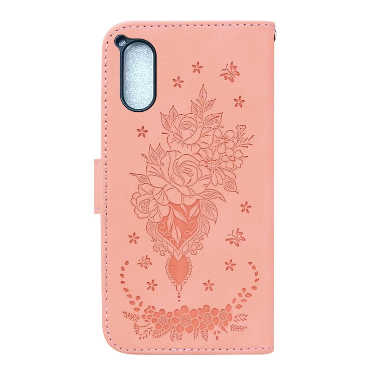 For Sony Xperia 5 V Butterfly Rose Embossed Leather Phone Case