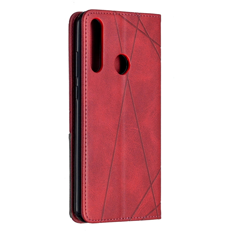 For Huawei Y6p Rhombus Texture Horizontal Flip Magnetic Leather Case with Holder & Card Slots & Wallet