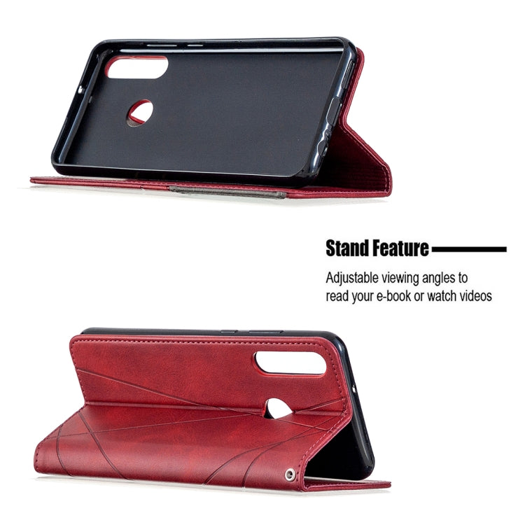 For Huawei Y6p Rhombus Texture Horizontal Flip Magnetic Leather Case with Holder & Card Slots & Wallet