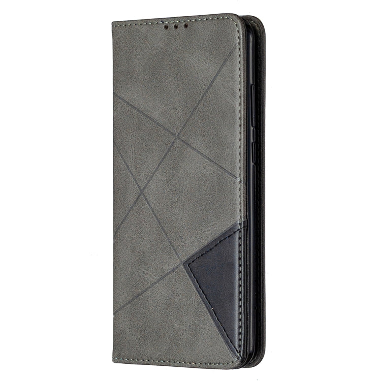 For Huawei Y6p Rhombus Texture Horizontal Flip Magnetic Leather Case with Holder & Card Slots & Wallet
