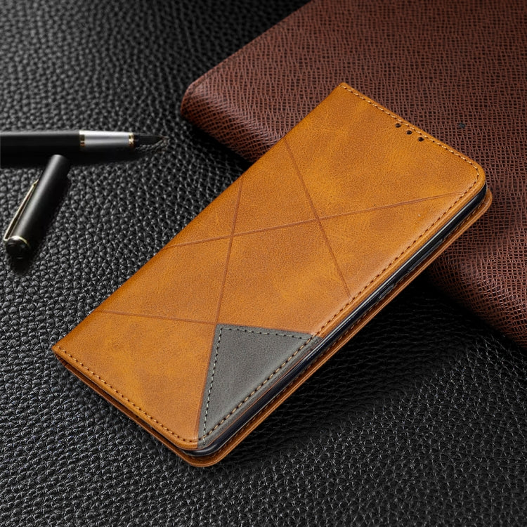 For Huawei Y6p Rhombus Texture Horizontal Flip Magnetic Leather Case with Holder & Card Slots & Wallet
