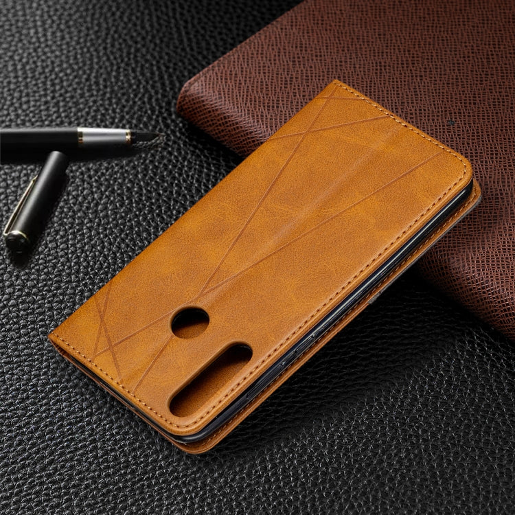For Huawei Y6p Rhombus Texture Horizontal Flip Magnetic Leather Case with Holder & Card Slots & Wallet