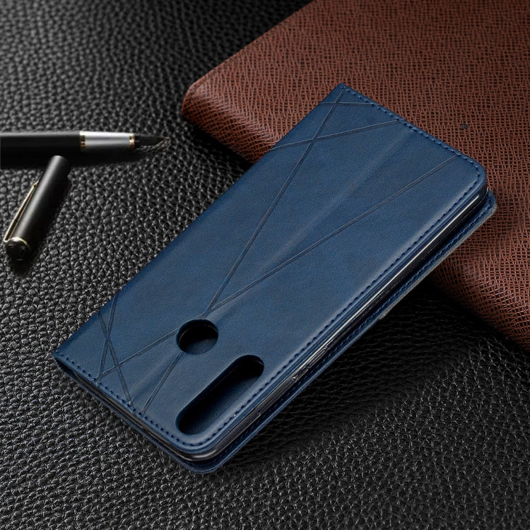 For Huawei Y6p Rhombus Texture Horizontal Flip Magnetic Leather Case with Holder & Card Slots & Wallet