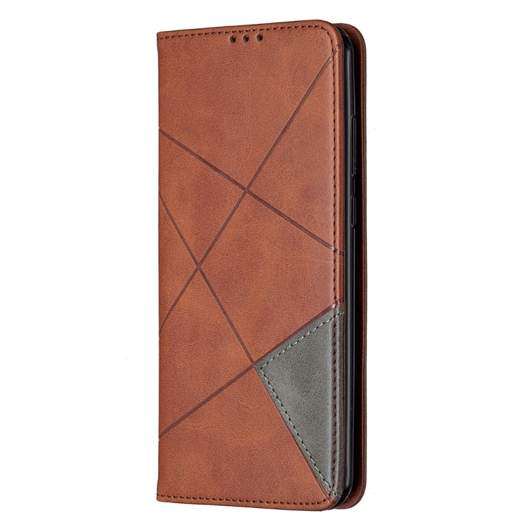 For Huawei Y6p Rhombus Texture Horizontal Flip Magnetic Leather Case with Holder & Card Slots & Wallet