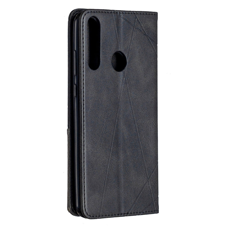For Huawei Y6p Rhombus Texture Horizontal Flip Magnetic Leather Case with Holder & Card Slots & Wallet