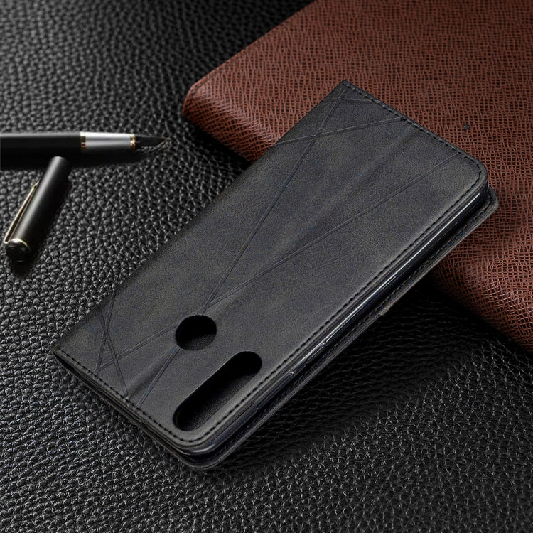 For Huawei Y6p Rhombus Texture Horizontal Flip Magnetic Leather Case with Holder & Card Slots & Wallet
