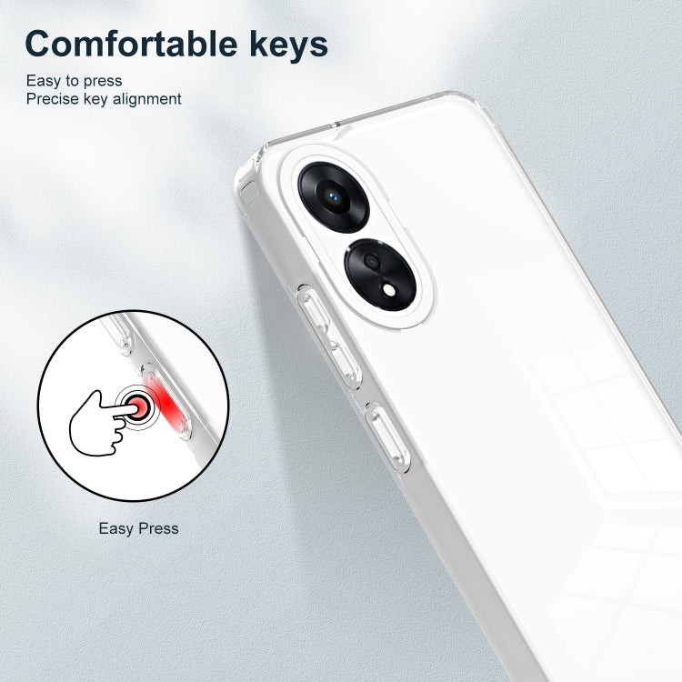 For OPPO A78 4G 3 in 1 Clear TPU Color PC Frame Phone Case