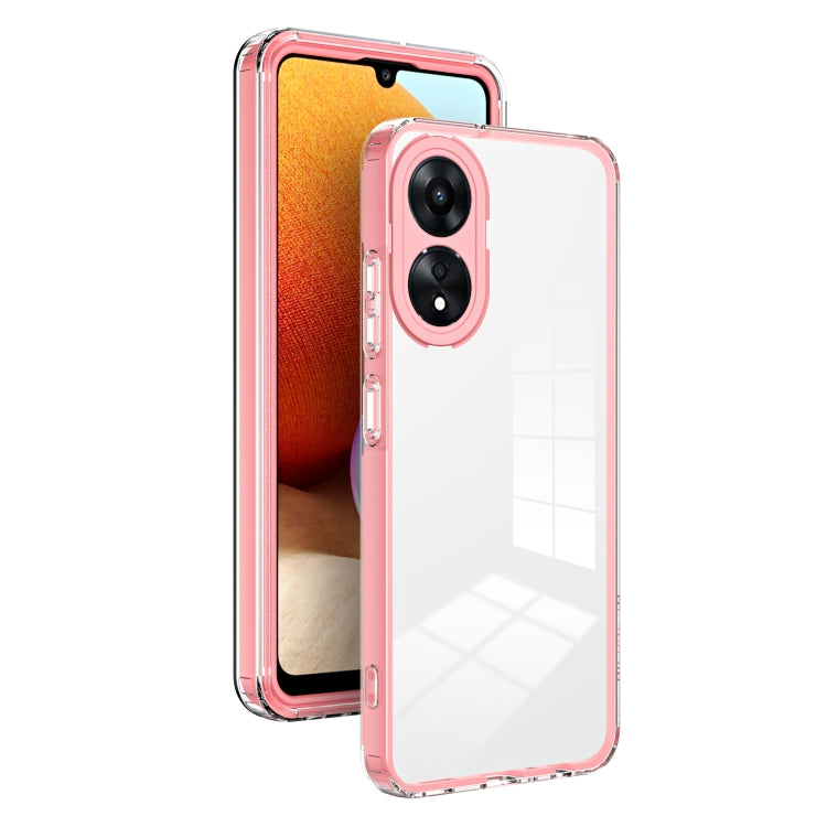 For OPPO A78 4G 3 in 1 Clear TPU Color PC Frame Phone Case