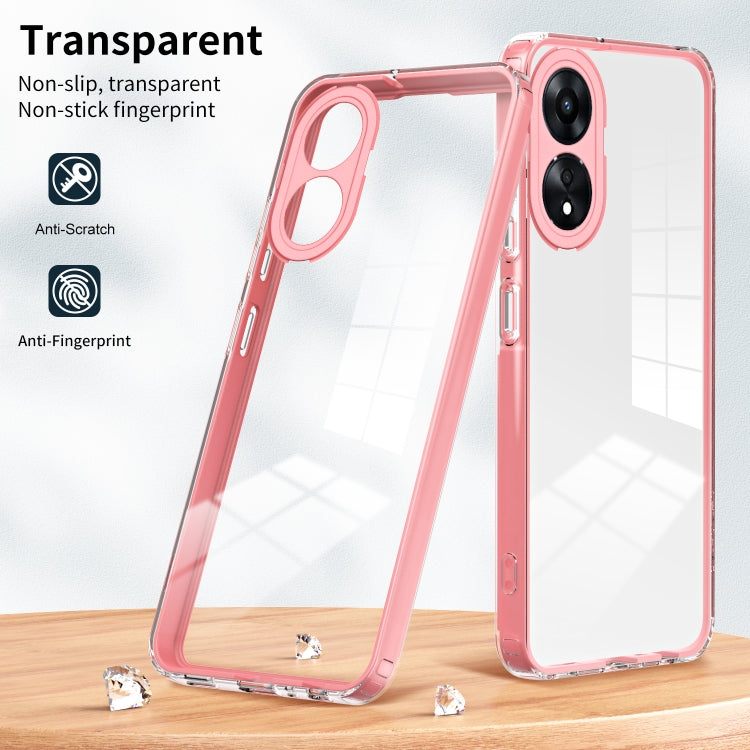 For OPPO A78 4G 3 in 1 Clear TPU Color PC Frame Phone Case