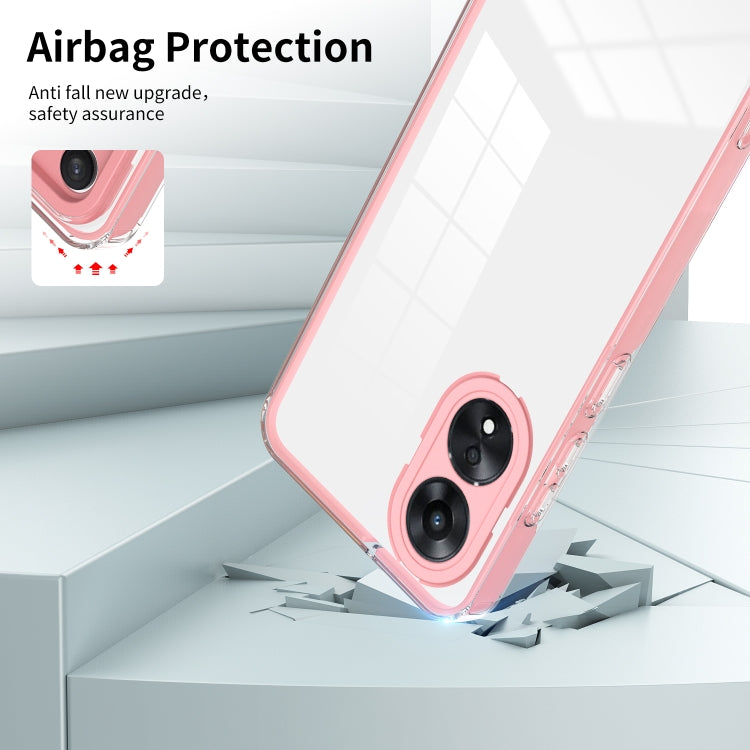 For OPPO A78 4G 3 in 1 Clear TPU Color PC Frame Phone Case