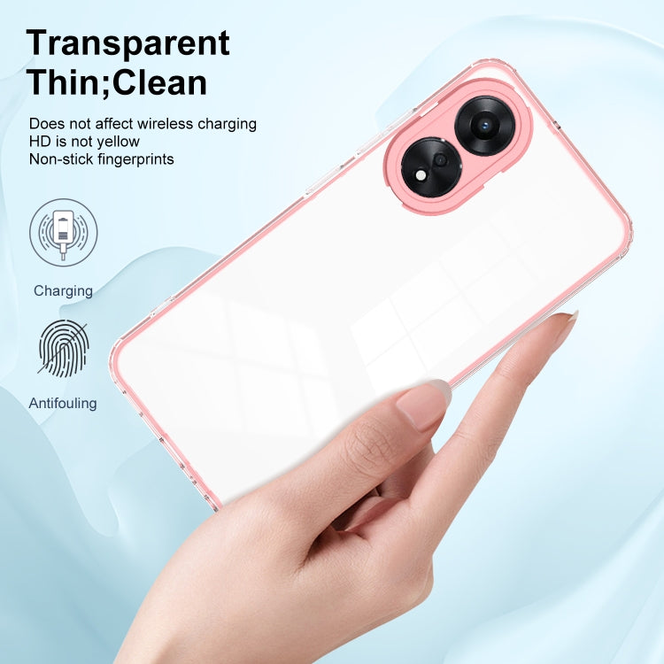 For OPPO A78 4G 3 in 1 Clear TPU Color PC Frame Phone Case