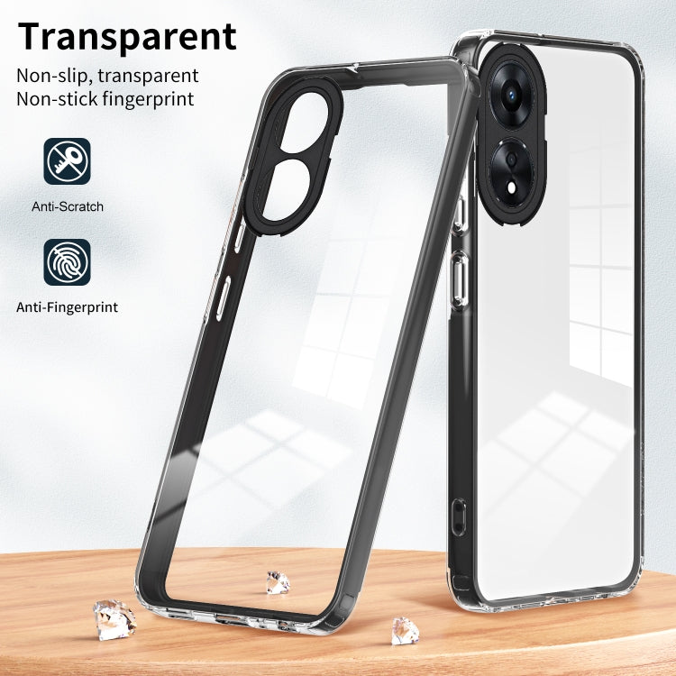 For OPPO A78 4G 3 in 1 Clear TPU Color PC Frame Phone Case