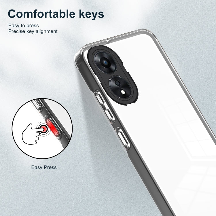 For OPPO A78 4G 3 in 1 Clear TPU Color PC Frame Phone Case