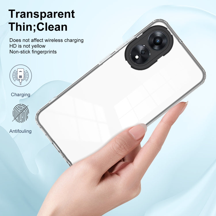 For OPPO A78 4G 3 in 1 Clear TPU Color PC Frame Phone Case
