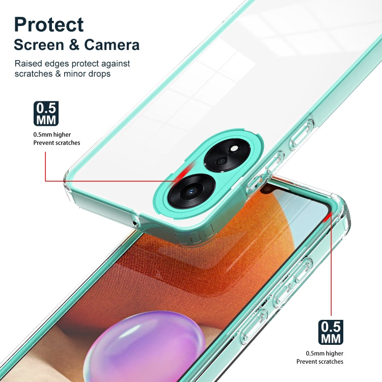 For OPPO A78 4G 3 in 1 Clear TPU Color PC Frame Phone Case