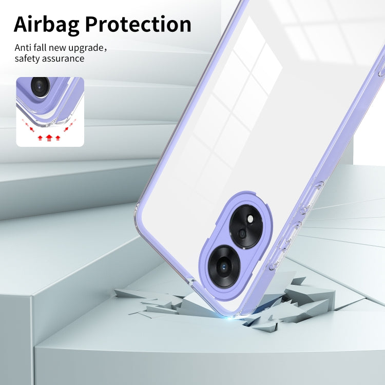 For OPPO A78 4G 3 in 1 Clear TPU Color PC Frame Phone Case